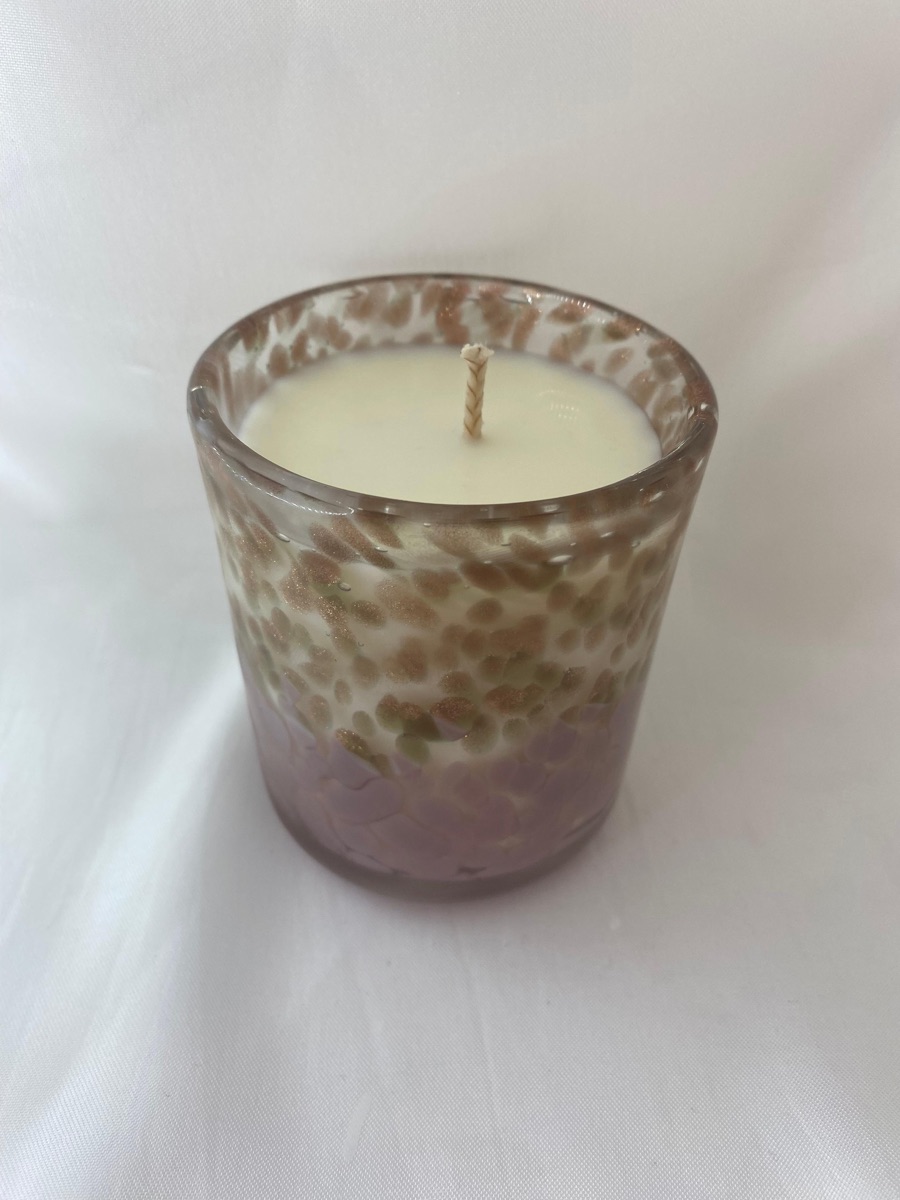 Pink leopard candle