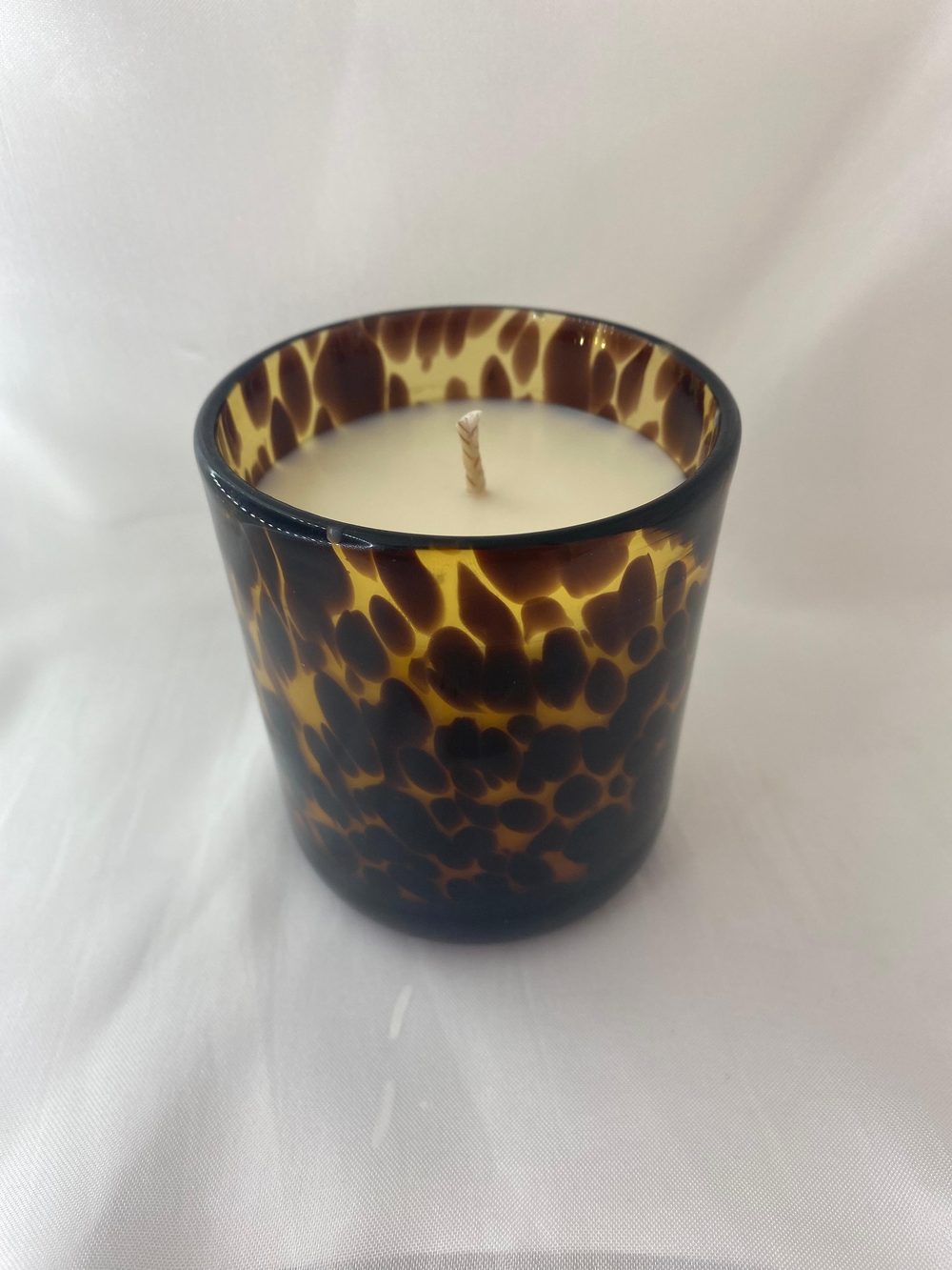Brown leopard candle